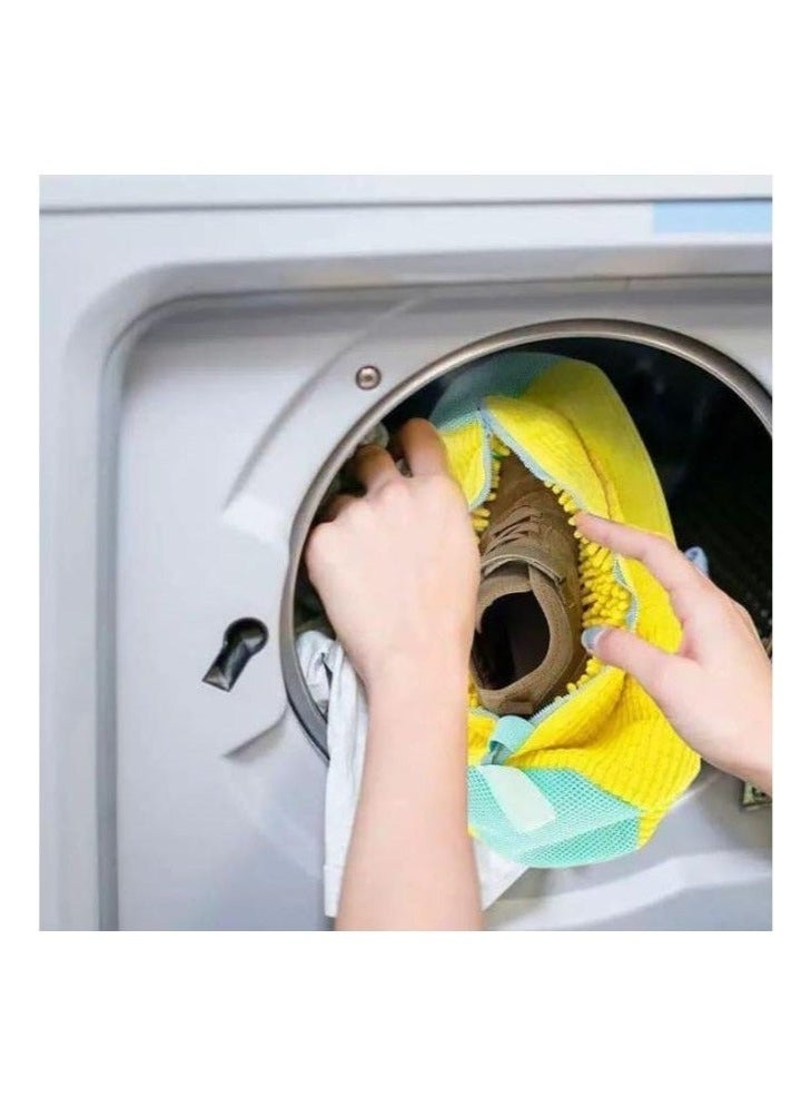 FALMER Reusable Mesh Shoe Laundry Bag with Zipper, Multi-Layer Protects Sneakers, Clog, and Mesh Shoes, Machine Washable, Yellow - Image 2